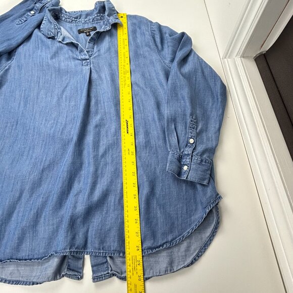 Banana Republic Shirt Womens XL Chambray Boyfriend Fit Button Back Pullover Blue - Picture 10 of 13